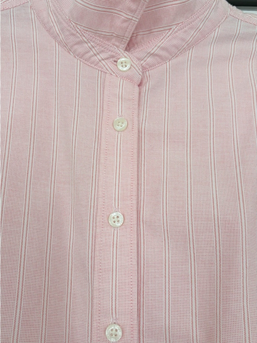 Lands' End Pink Striped Button-Up Shirt Dress - Picture 2 of 5